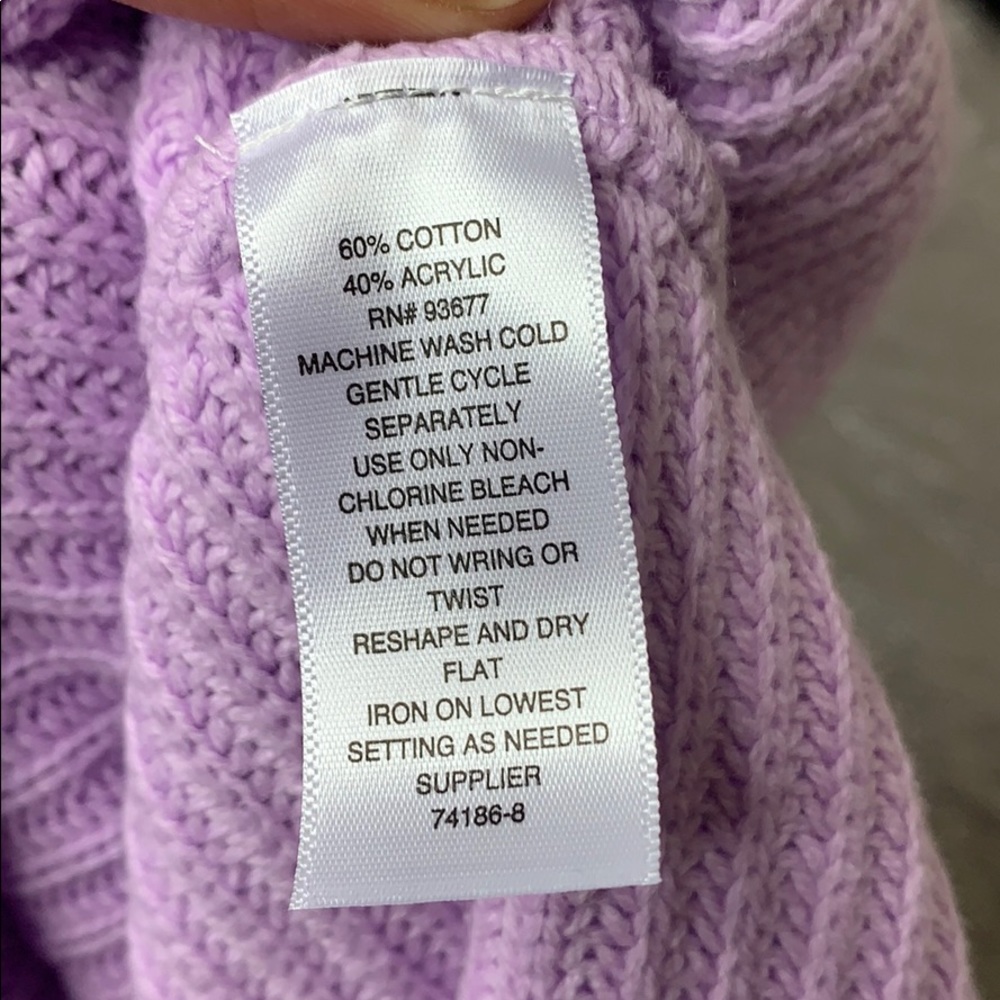 Lavender cable knit sweater with bell sleeves - Picture 7 of 7